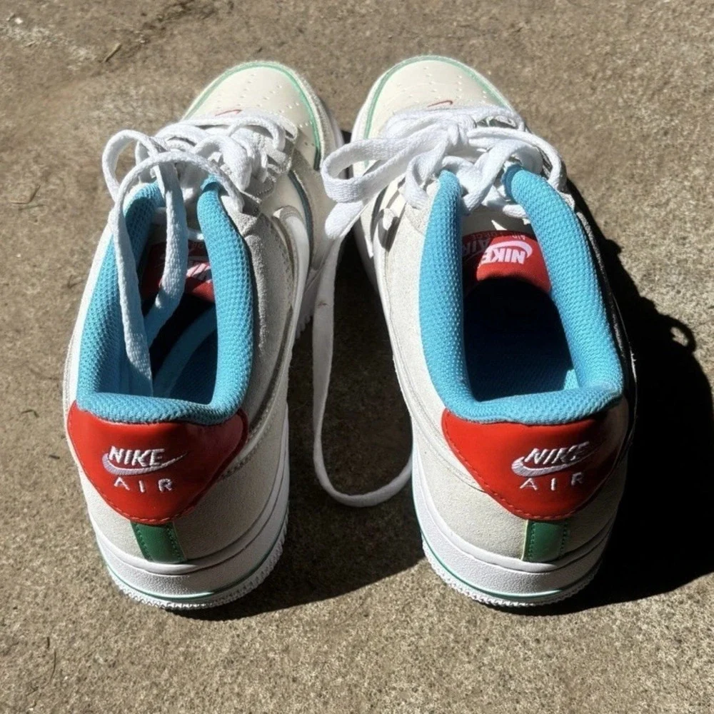 Nike Air Force 1 Low GS Sail Blue Red FQ8350-110 6.5Y Sneakers Womens 8